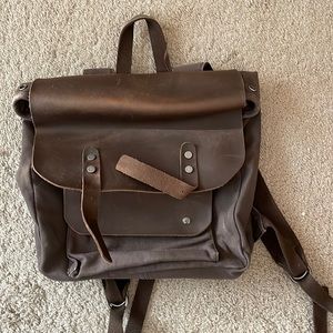 James Campbell leather-cotton backpack